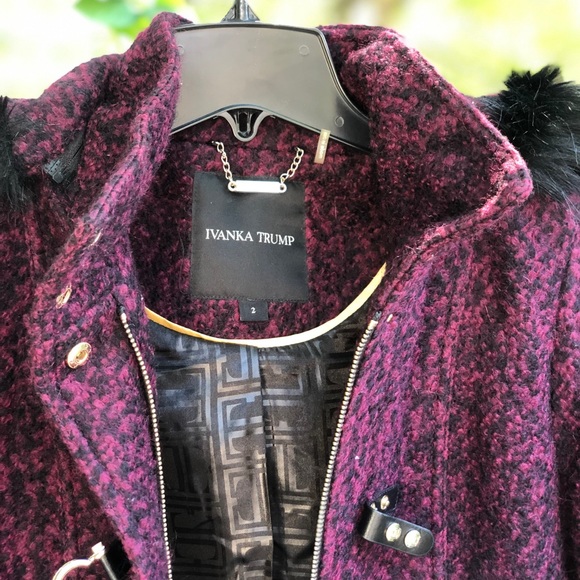 Ivanka Trump Black Purple Will Winter Coat - Picture 5 of 10
